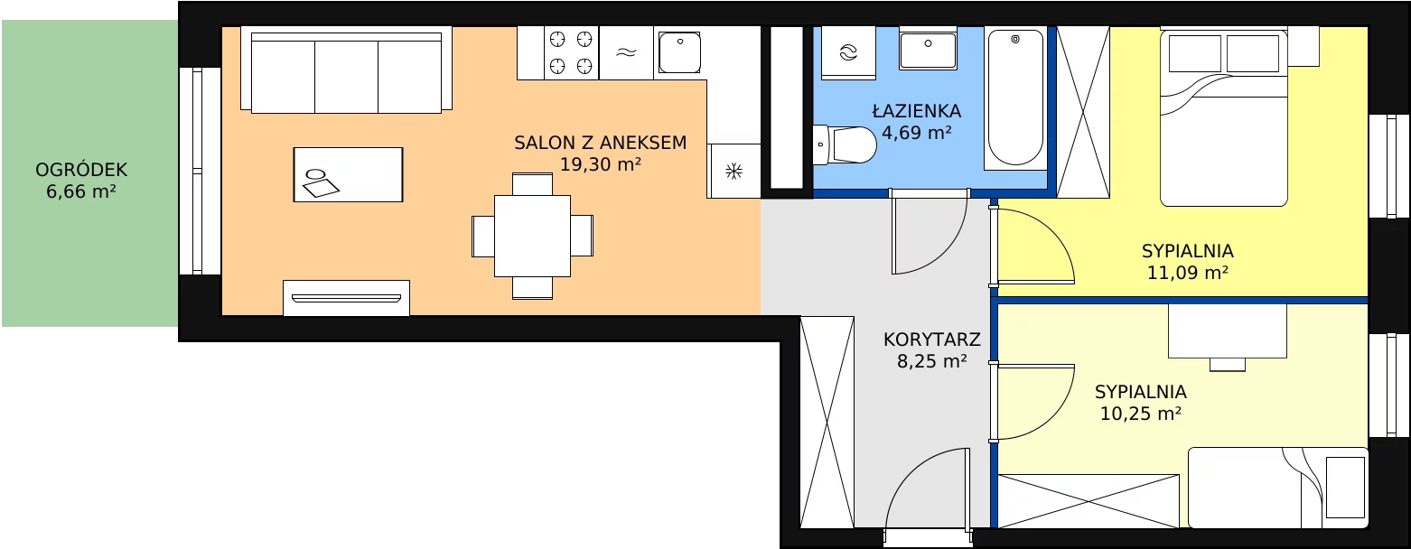 Zalety apartamentu 53.58 m², B/89