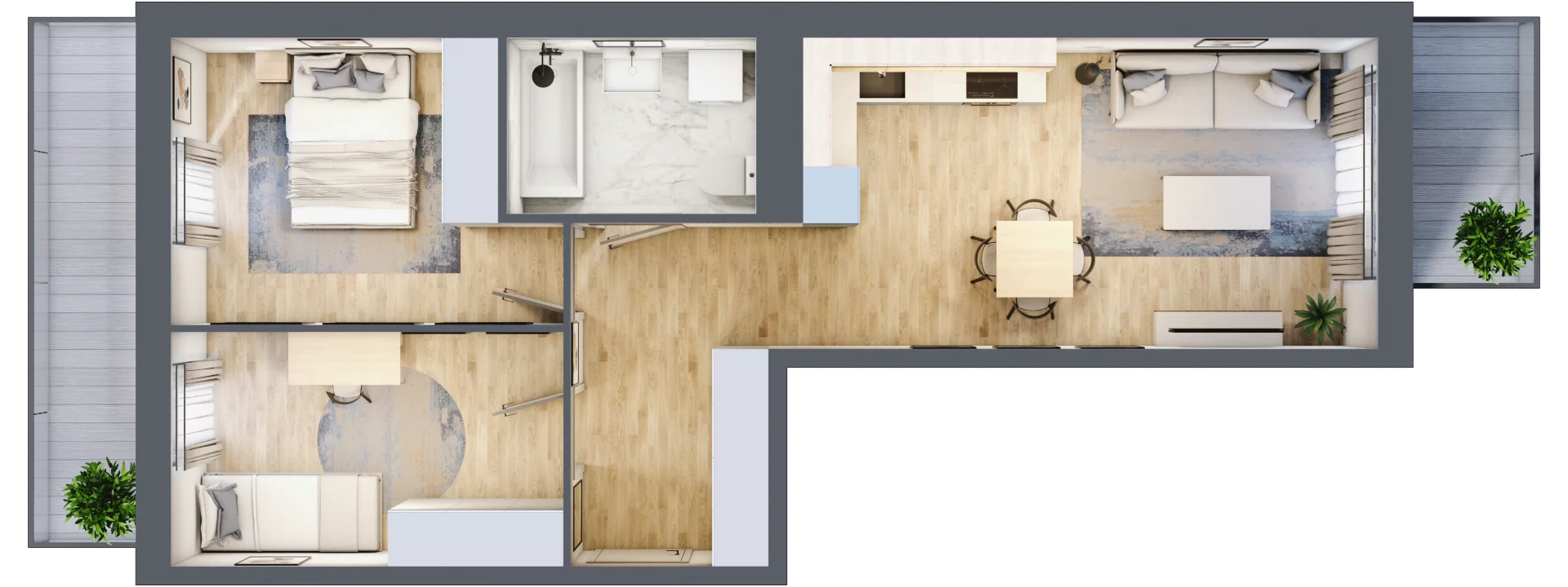 3 pokoje, apartament 55,39 m², piętro 1, oferta nr B/90, Apartamenty Park Matecznego, Kraków, Podgórze, Mateczny, ul. Rydlówka 5