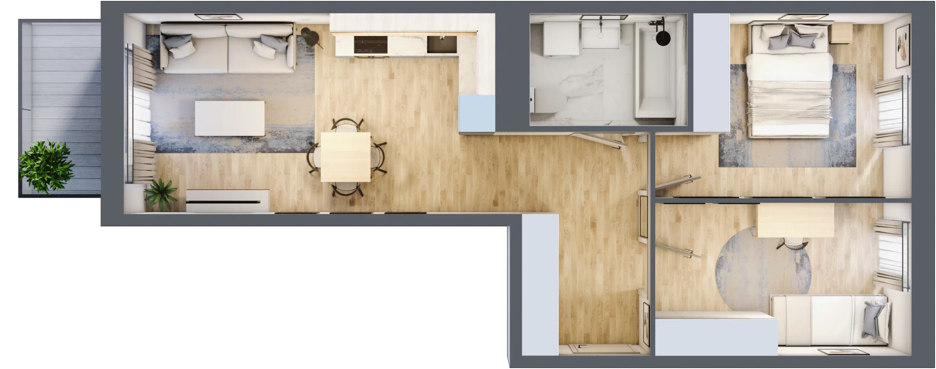 3 pokoje, apartament 54,85 m², piętro 1, oferta nr B/93, Apartamenty Park Matecznego, Kraków, Podgórze, Mateczny, ul. Rydlówka 5