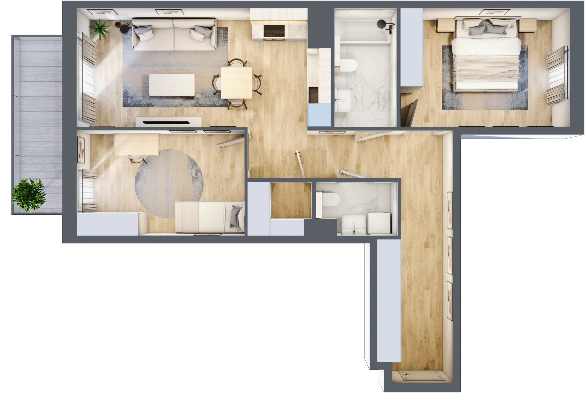 3 pokoje, apartament 71,88 m², piętro 1, oferta nr C/26, Apartamenty Park Matecznego, Kraków, Podgórze, Mateczny, ul. Rydlówka 5