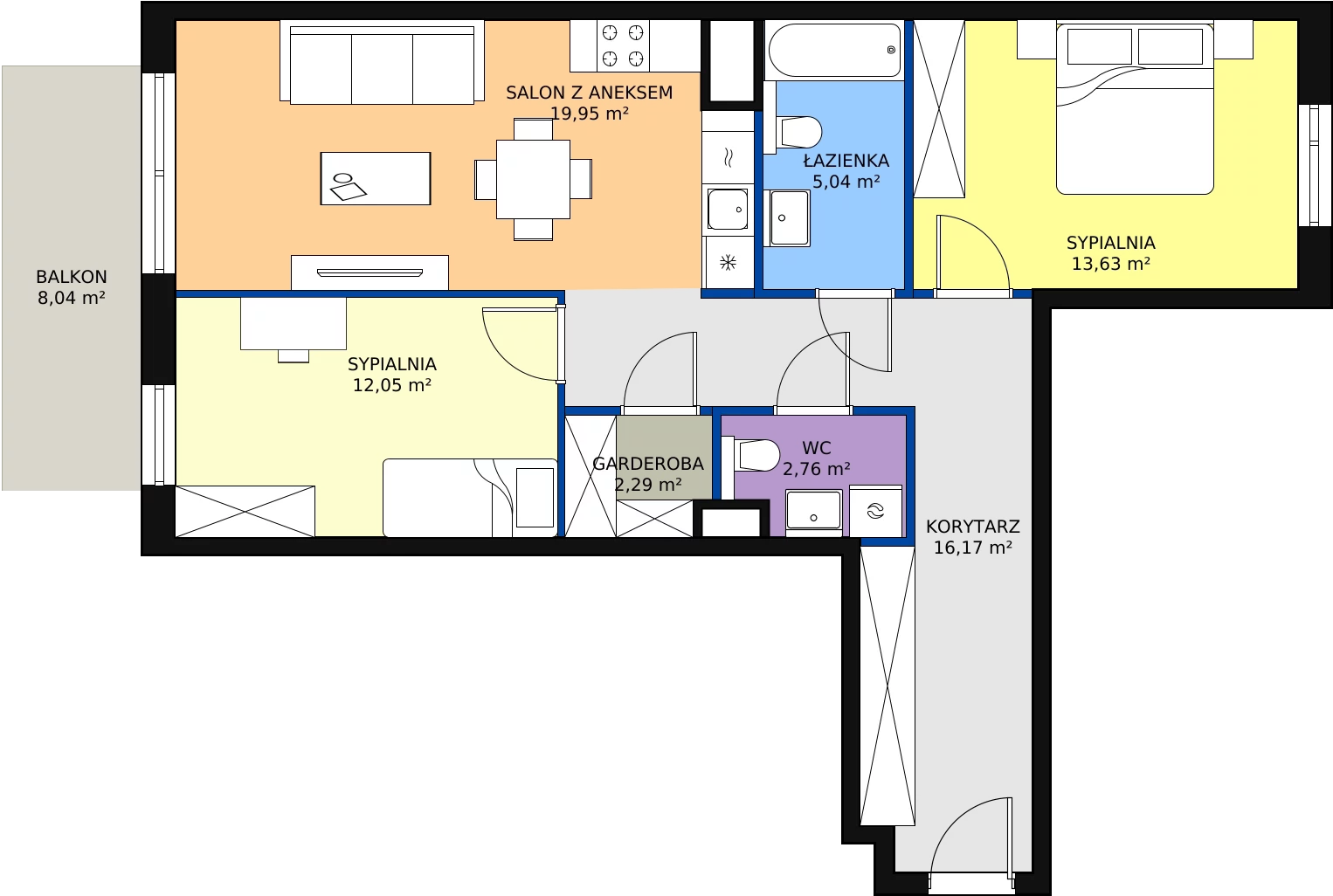 Zalety apartamentu 71.89 m², C/31