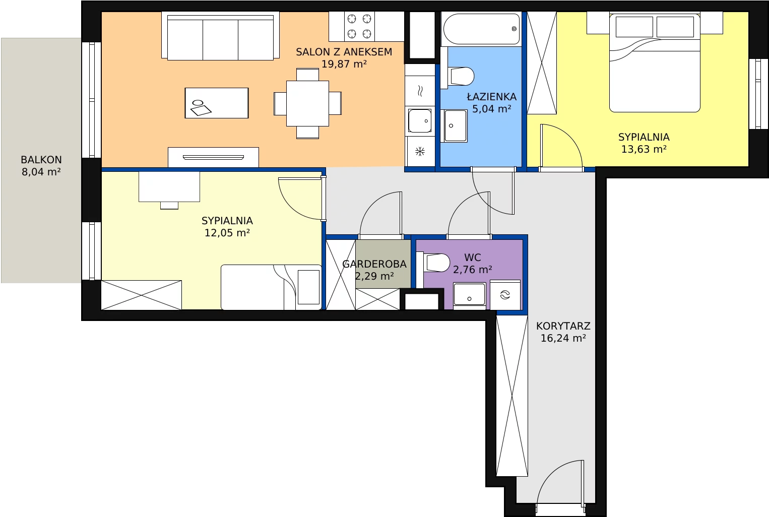 Zalety apartamentu 71.88 m², C/41