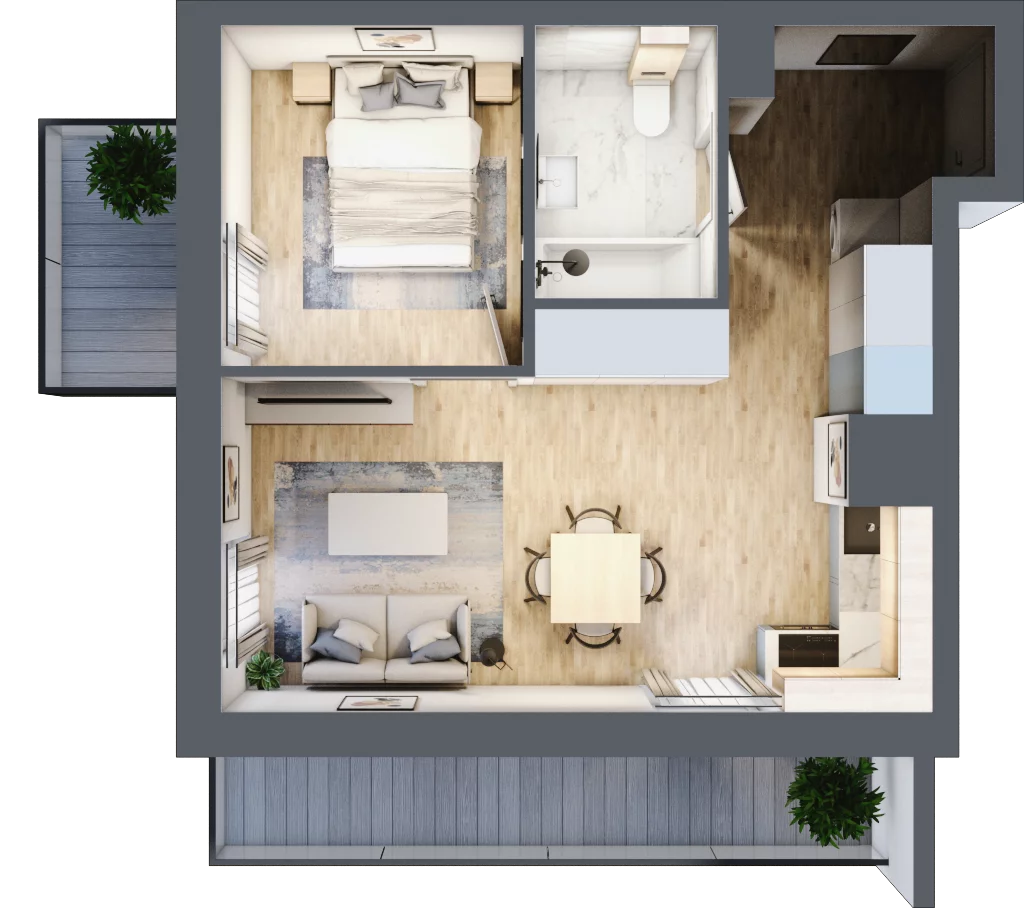 2 pokoje, apartament 36,82 m², piętro 2, oferta nr D/10, Apartamenty Park Matecznego, Kraków, Podgórze, Mateczny, ul. Rydlówka 5