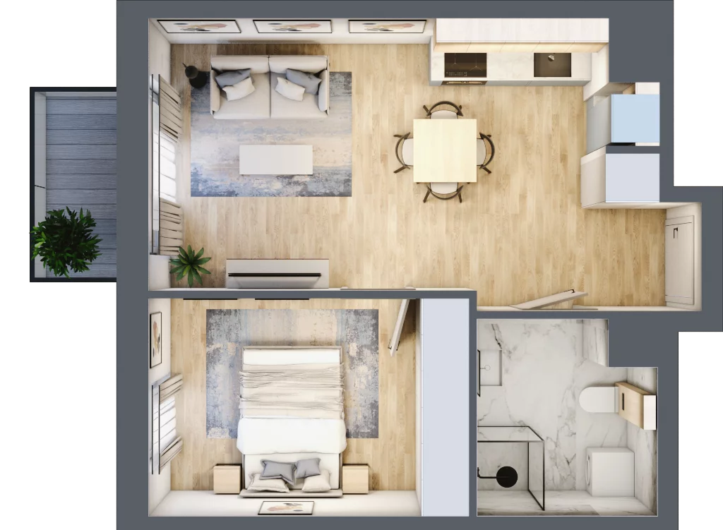 2 pokoje, apartament 37,68 m², piętro 2, oferta nr D/11, Apartamenty Park Matecznego, Kraków, Podgórze, Mateczny, ul. Rydlówka 5
