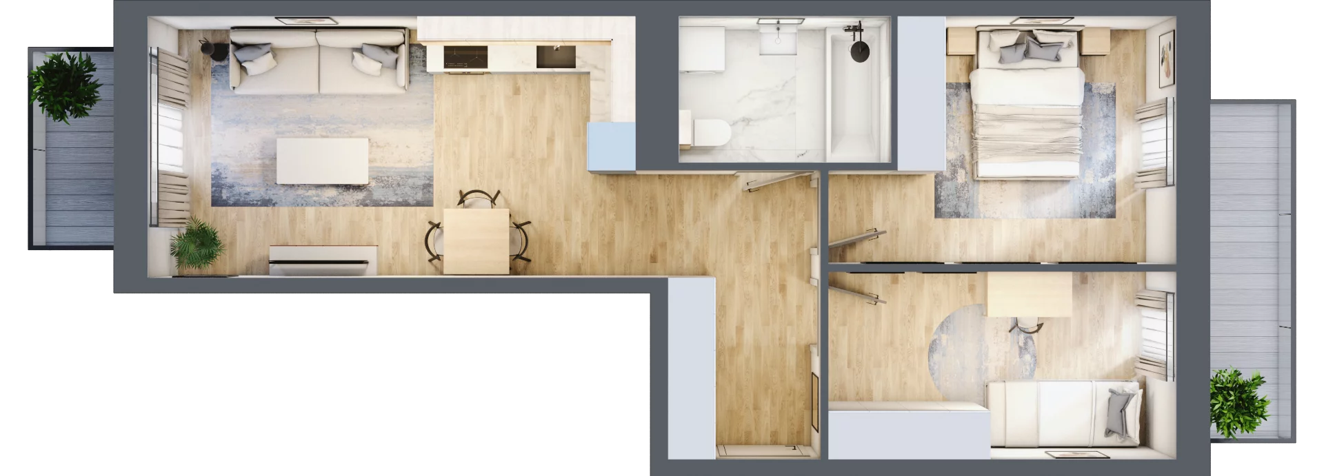 3 pokoje, apartament 54,57 m², piętro 4, oferta nr D/20, Apartamenty Park Matecznego, Kraków, Podgórze, Mateczny, ul. Rydlówka 5
