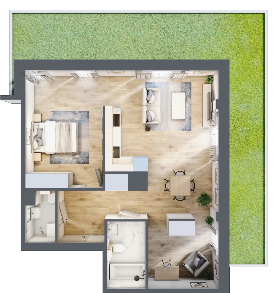 1 pokój, apartament 65,38 m², parter, oferta nr D/27, Apartamenty Park Matecznego, Kraków, Podgórze, Mateczny, ul. Rydlówka 5
