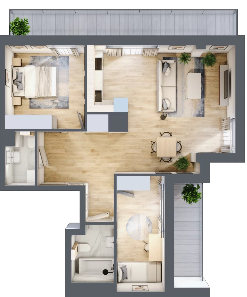 3 pokoje, apartament 67,16 m², piętro 1, oferta nr D/30, Apartamenty Park Matecznego, Kraków, Podgórze, Mateczny, ul. Rydlówka 5