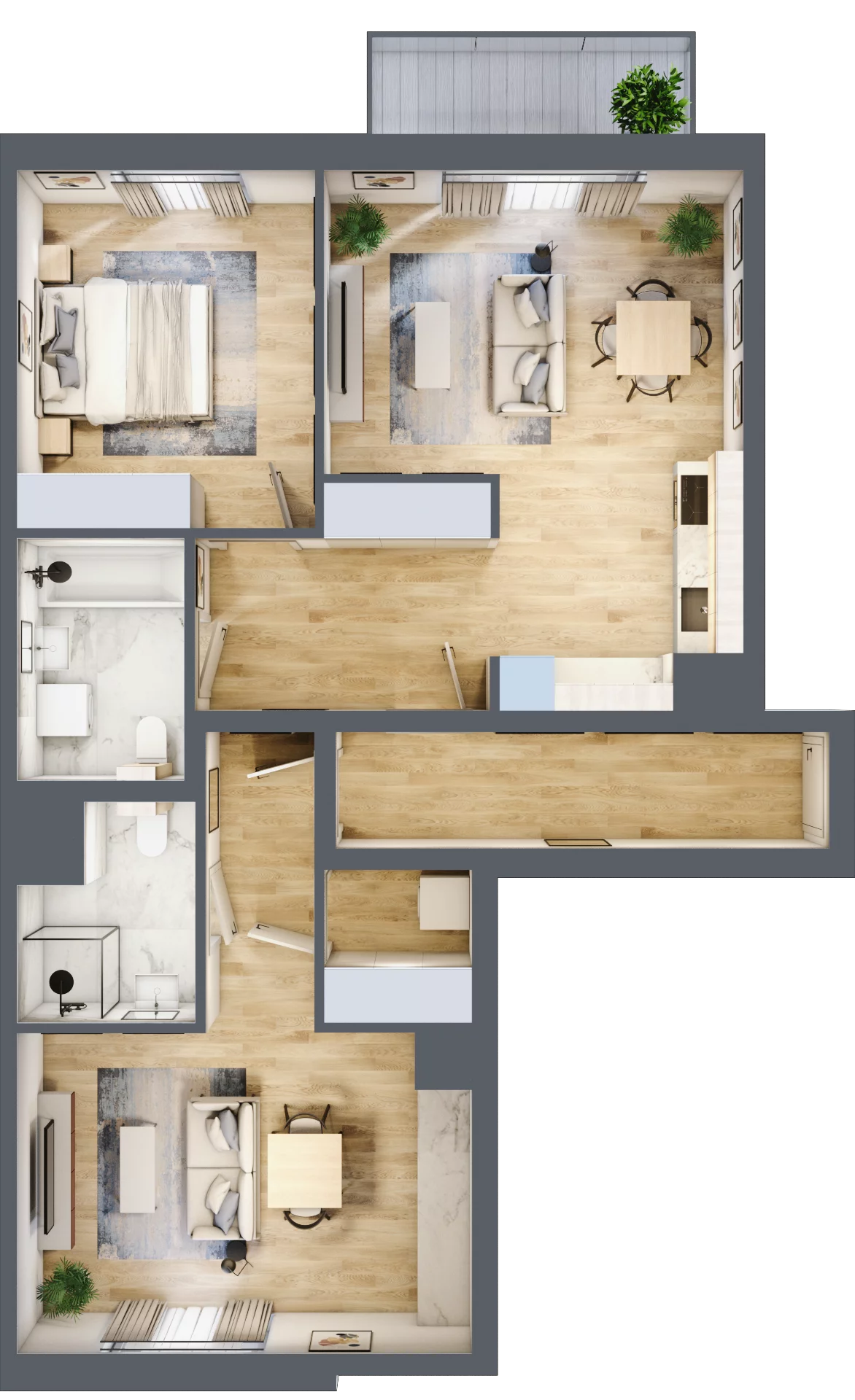 3 pokoje, apartament 80,86 m², piętro 2, oferta nr D/32, Apartamenty Park Matecznego, Kraków, Podgórze, Mateczny, ul. Rydlówka 5