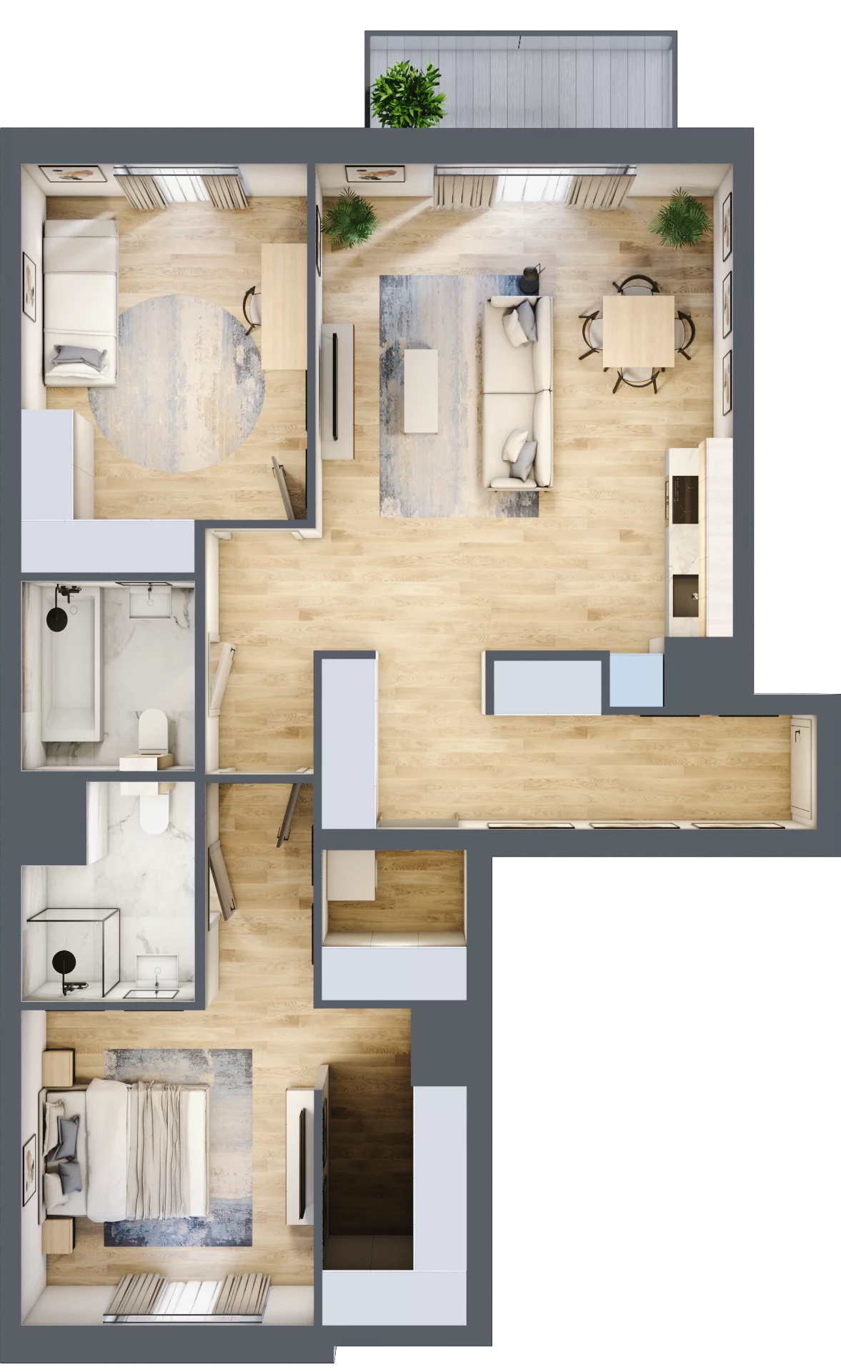 3 pokoje, apartament 81,78 m², piętro 3, oferta nr D/35, Apartamenty Park Matecznego, Kraków, Podgórze, Mateczny, ul. Rydlówka 5