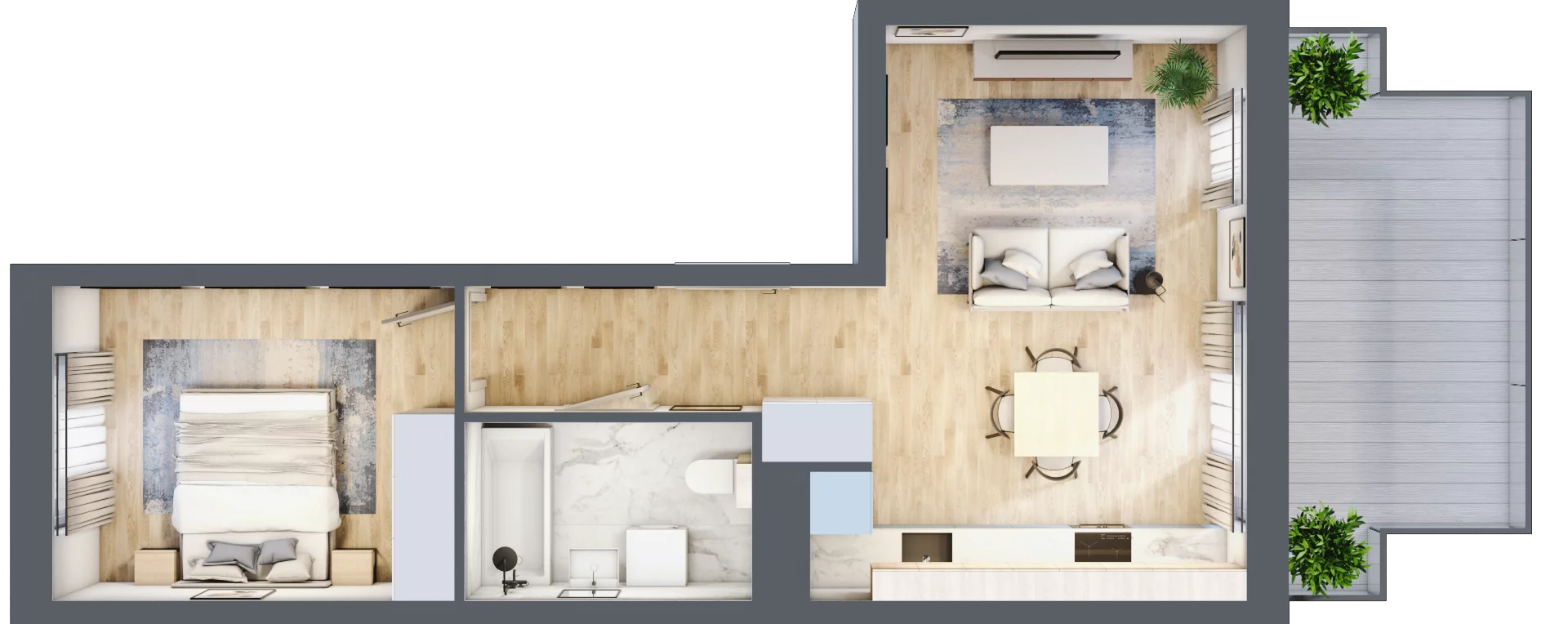2 pokoje, apartament 42,66 m², piętro 5, oferta nr D/40, Apartamenty Park Matecznego, Kraków, Podgórze, Mateczny, ul. Rydlówka 5