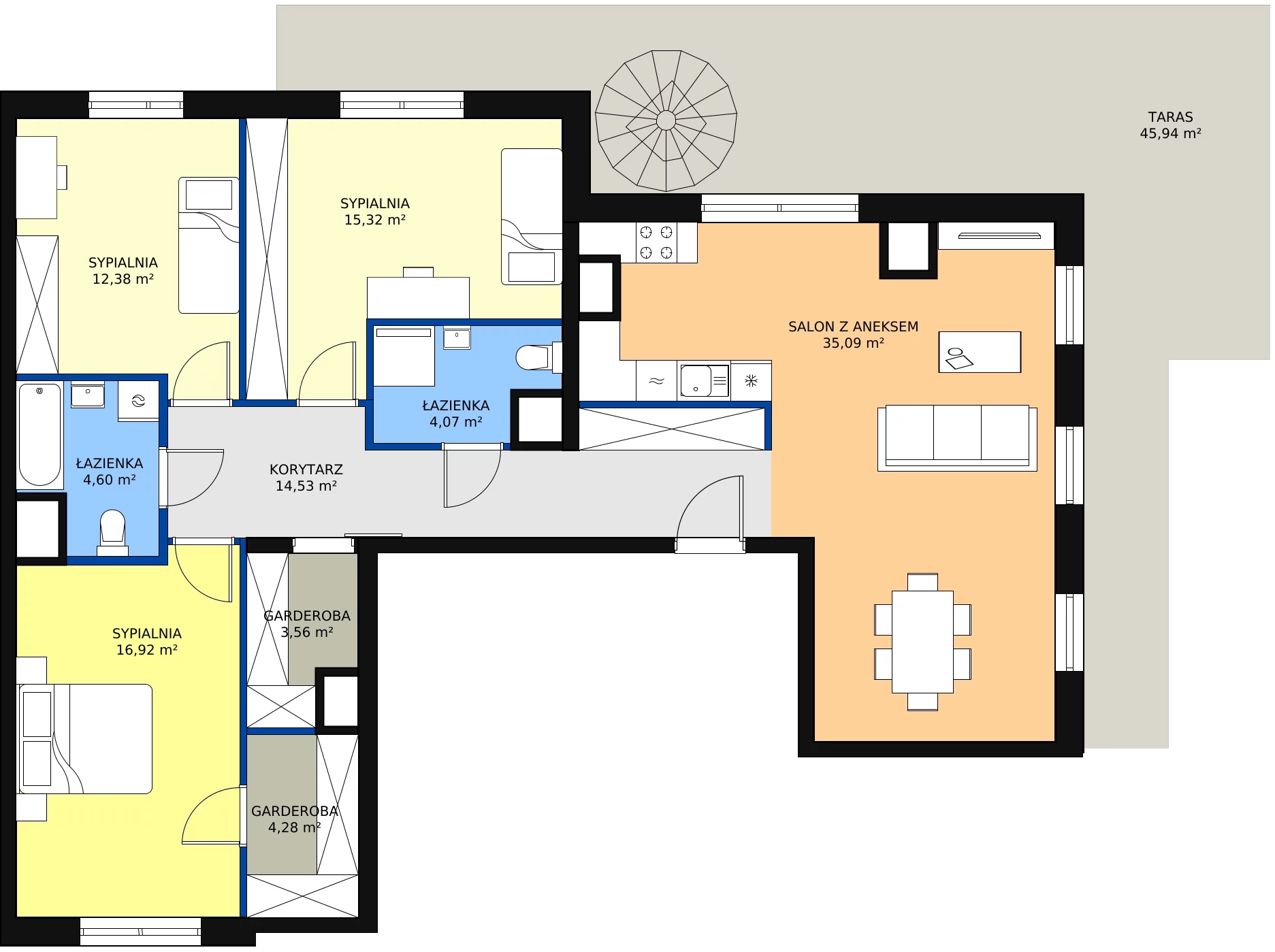 Zalety apartamentu 110.75 m², D/43