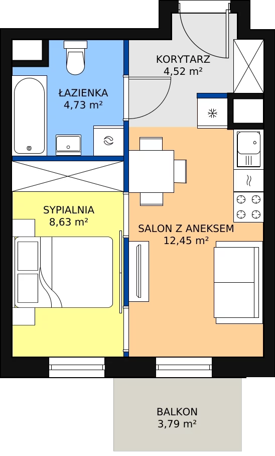 Zalety apartamentu 30.33 m², D/53