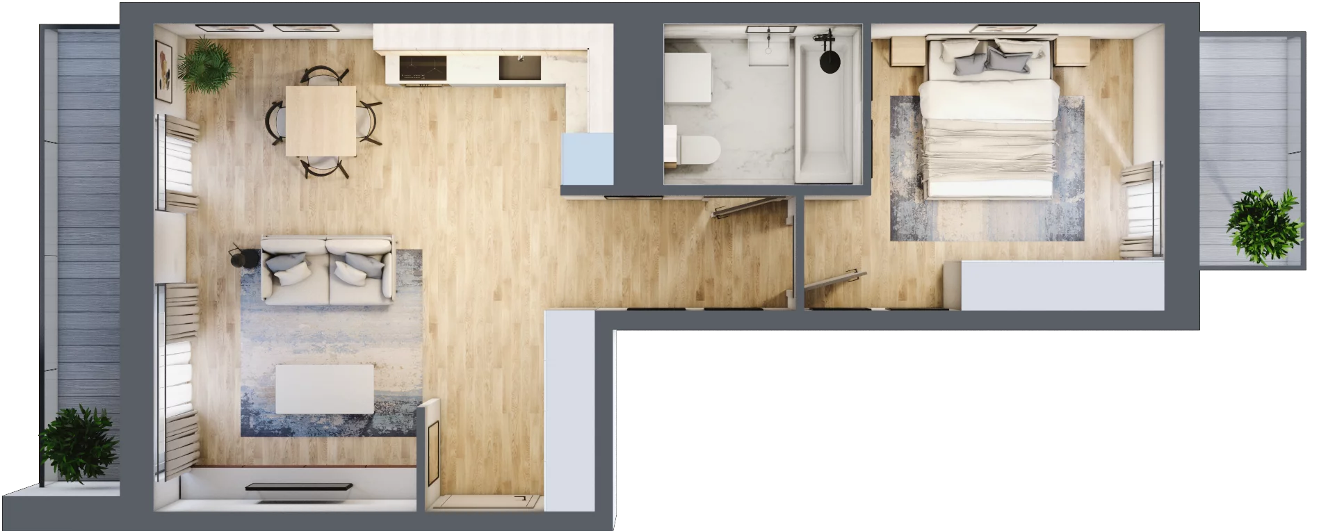 2 pokoje, apartament 47,72 m², piętro 5, oferta nr D/63, Apartamenty Park Matecznego, Kraków, Podgórze, Mateczny, ul. Rydlówka 5