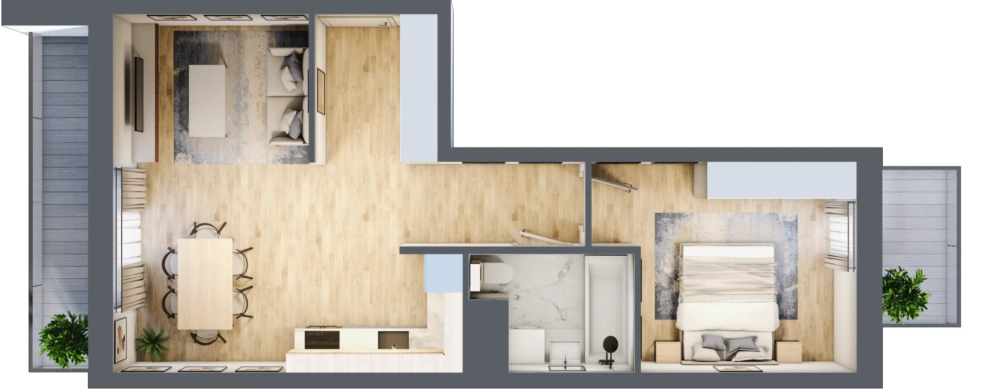 2 pokoje, apartament 47,89 m², piętro 5, oferta nr D/66, Apartamenty Park Matecznego, Kraków, Podgórze, Mateczny, ul. Rydlówka 5