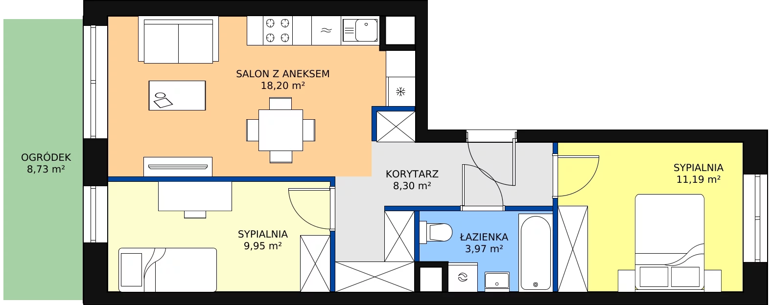 Zalety apartamentu 51.61 m², D/71