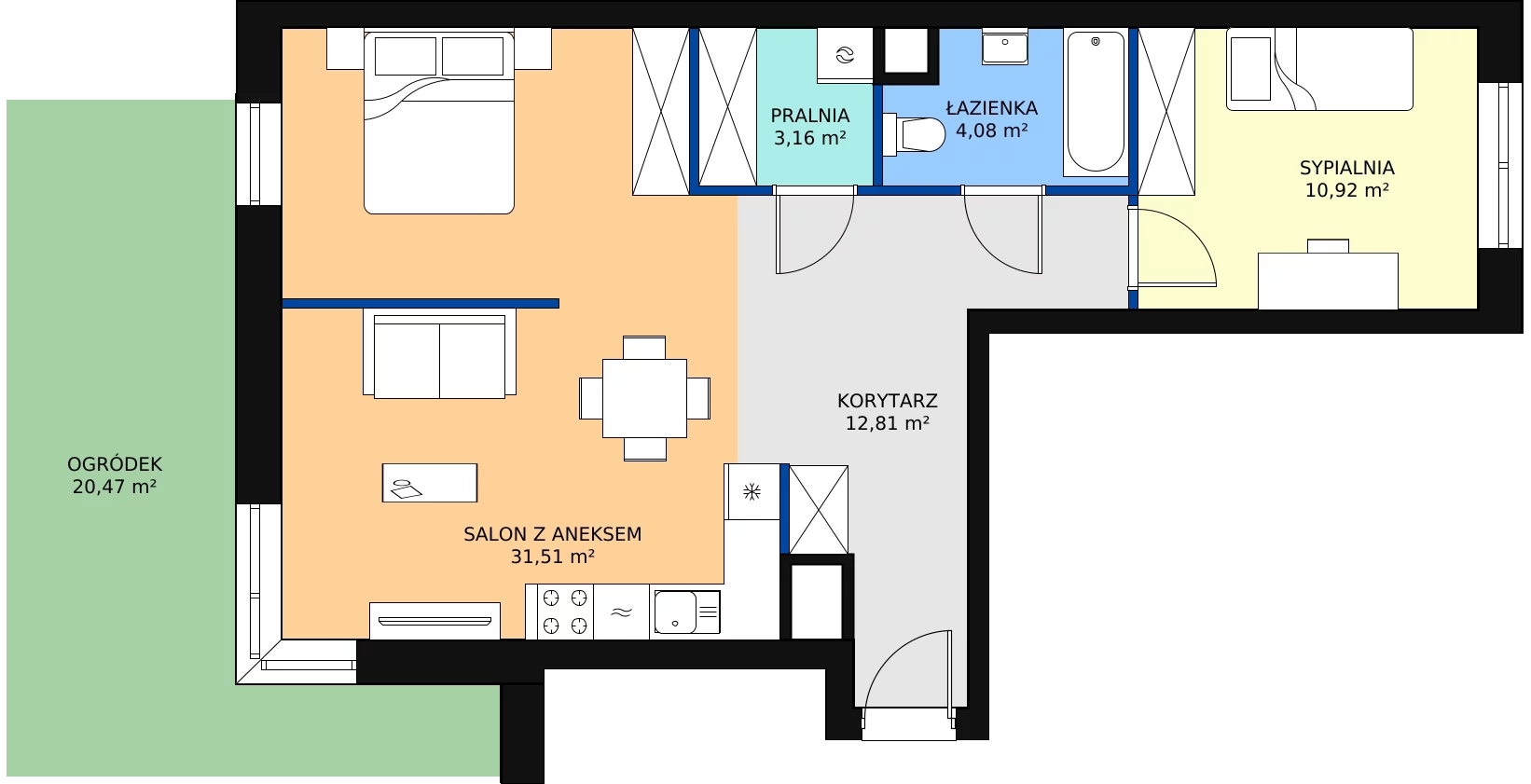 Zalety apartamentu 62.48 m², D/73