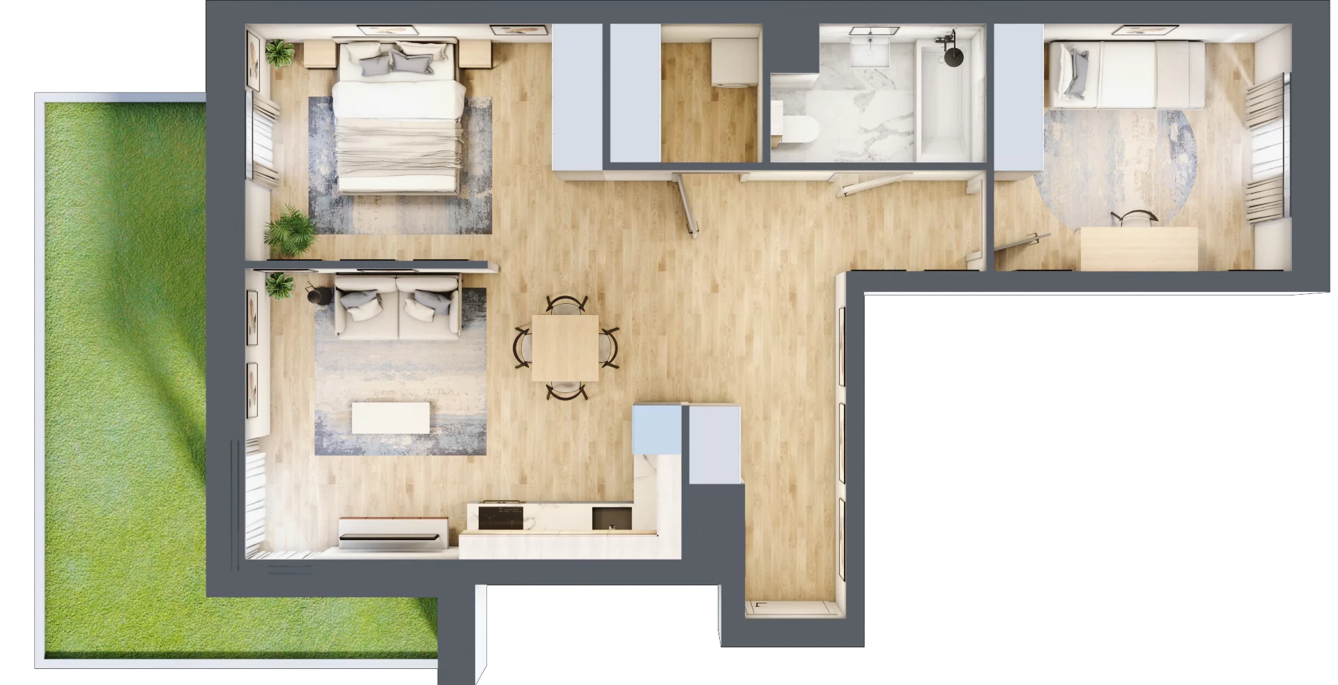 2 pokoje, apartament 62,48 m², parter, oferta nr D/73, Apartamenty Park Matecznego, Kraków, Podgórze, Mateczny, ul. Rydlówka 5