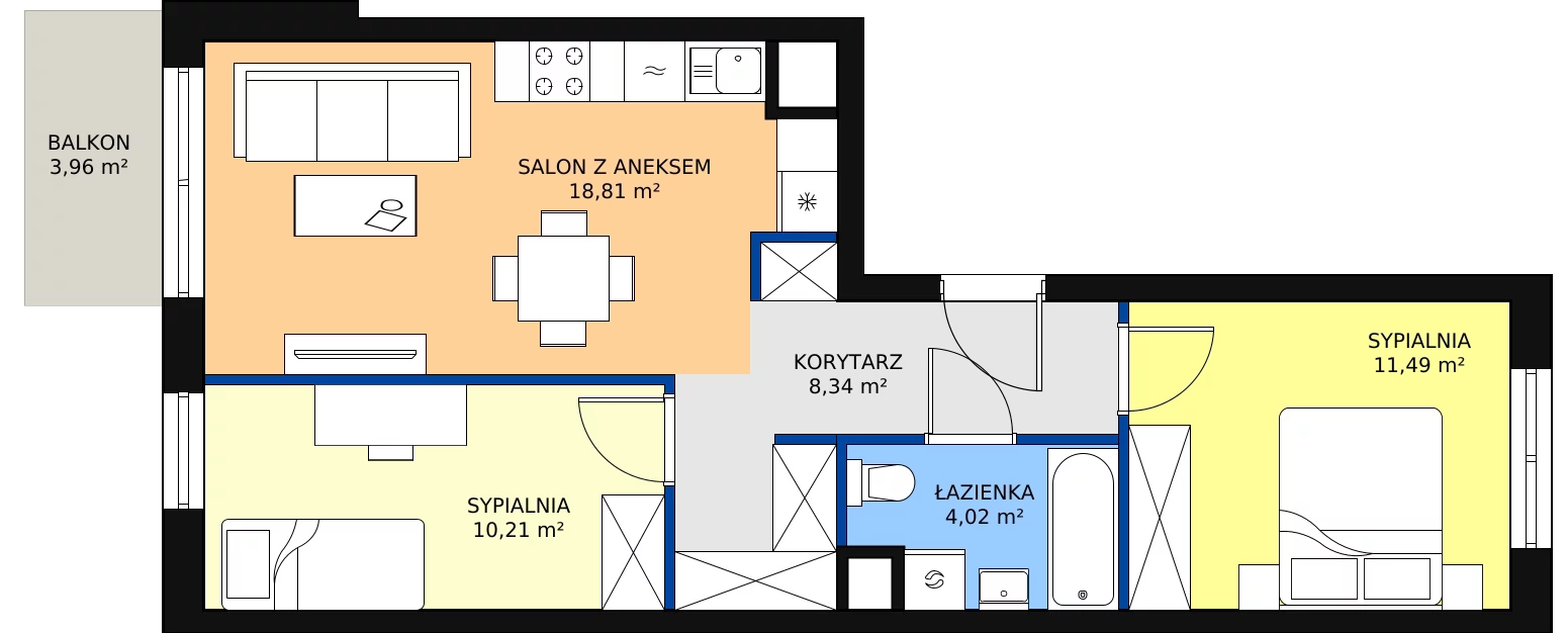 Zalety apartamentu 52.87 m², D/74