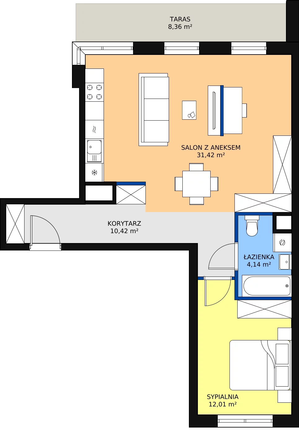 Zalety apartamentu 57.99 m², D/76