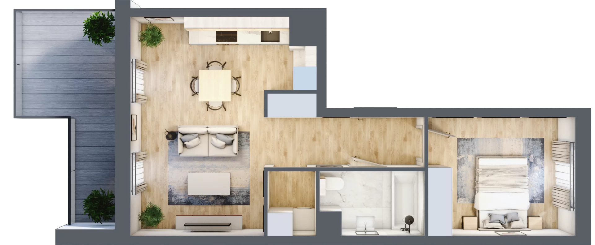 2 pokoje, apartament 44,77 m², piętro 2, oferta nr D/77, Apartamenty Park Matecznego, Kraków, Podgórze, Mateczny, ul. Rydlówka 5