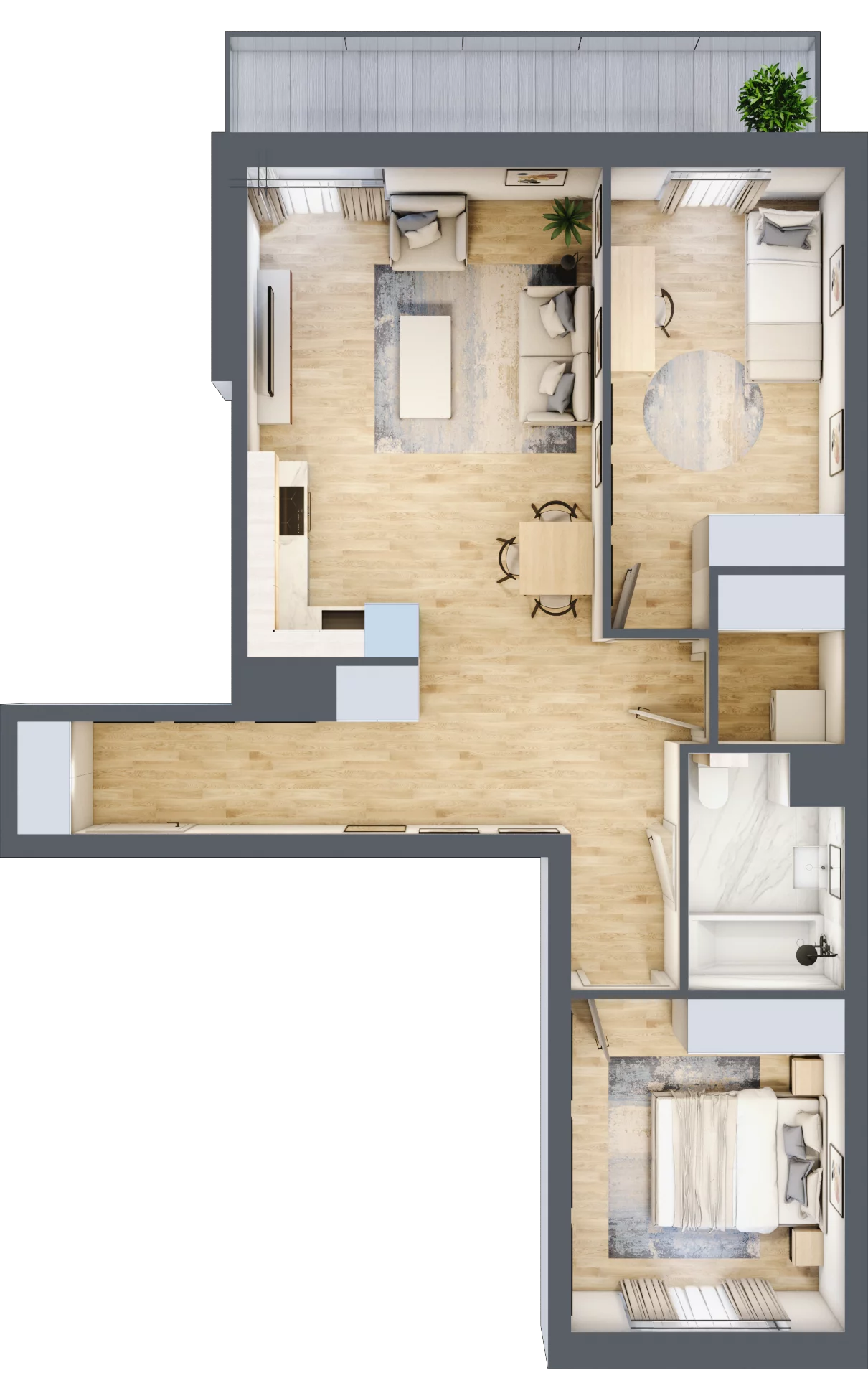 3 pokoje, apartament 66,13 m², piętro 2, oferta nr D/79, Apartamenty Park Matecznego, Kraków, Podgórze, Mateczny, ul. Rydlówka 5