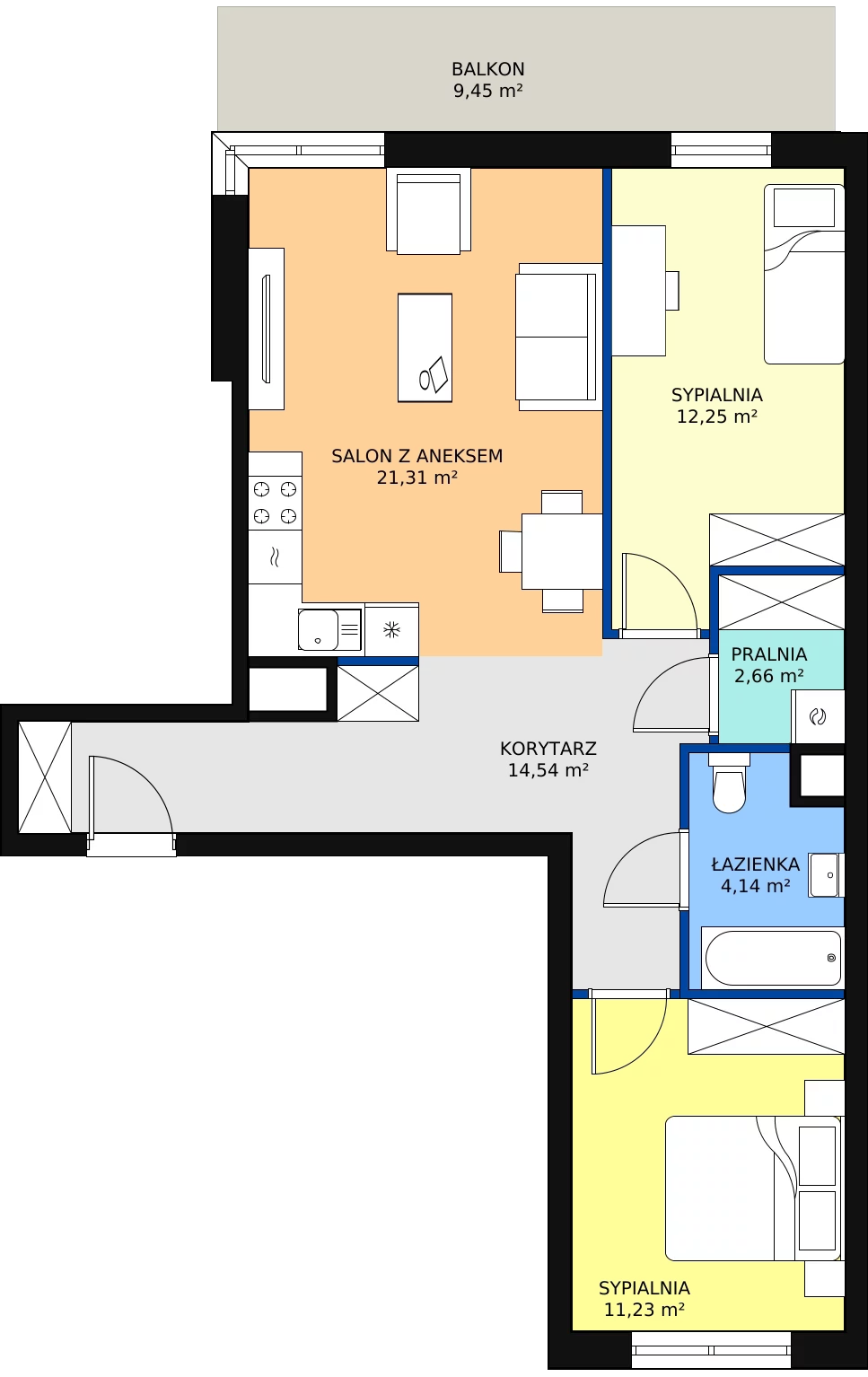 Zalety apartamentu 66.13 m², D/85
