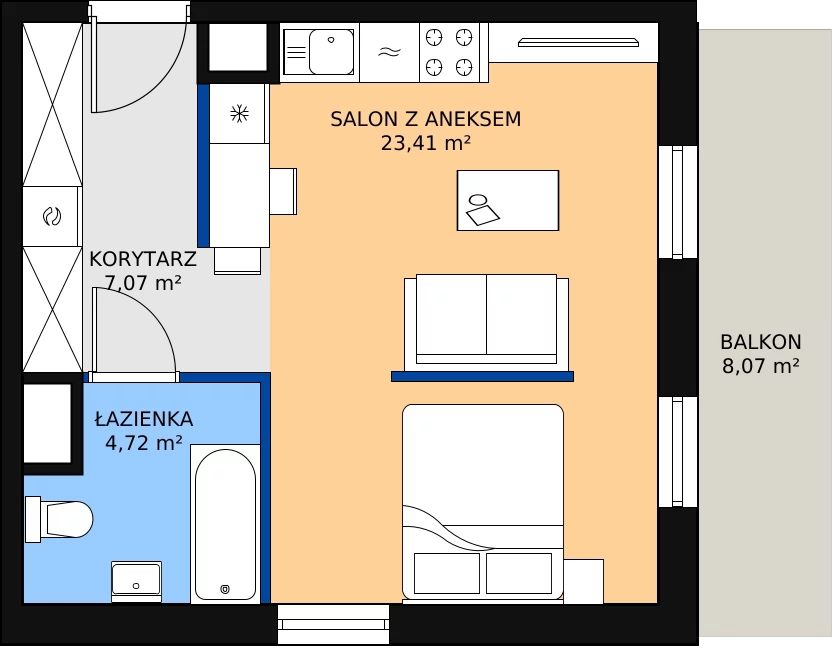 Zalety apartamentu 35.2 m², D/97