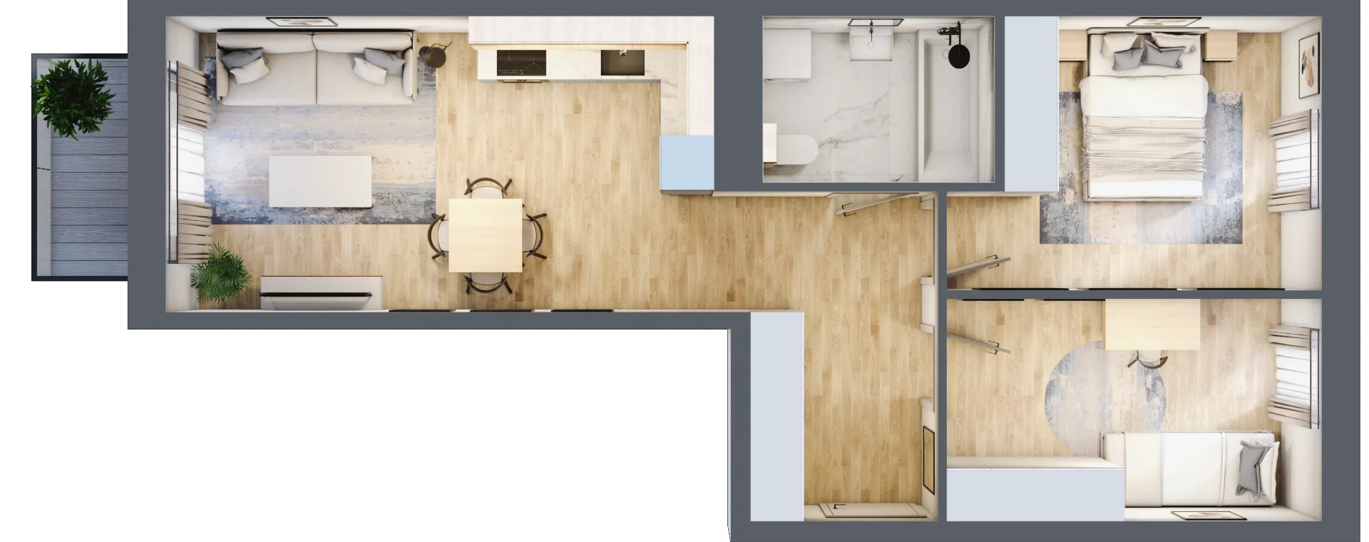 3 pokoje, apartament 54,96 m², piętro 3, oferta nr D/103, Apartamenty Park Matecznego, Kraków, Podgórze, Mateczny, ul. Rydlówka 5