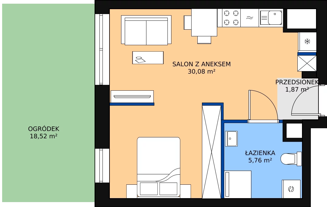 Zalety apartamentu 37.71 m², E/3