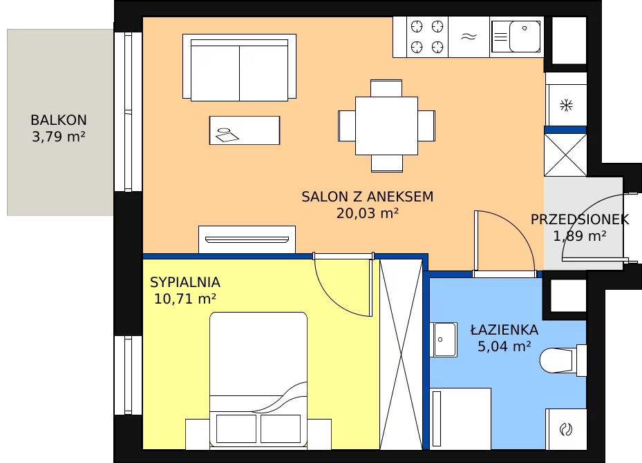 Zalety apartamentu 37.67 m², E/6