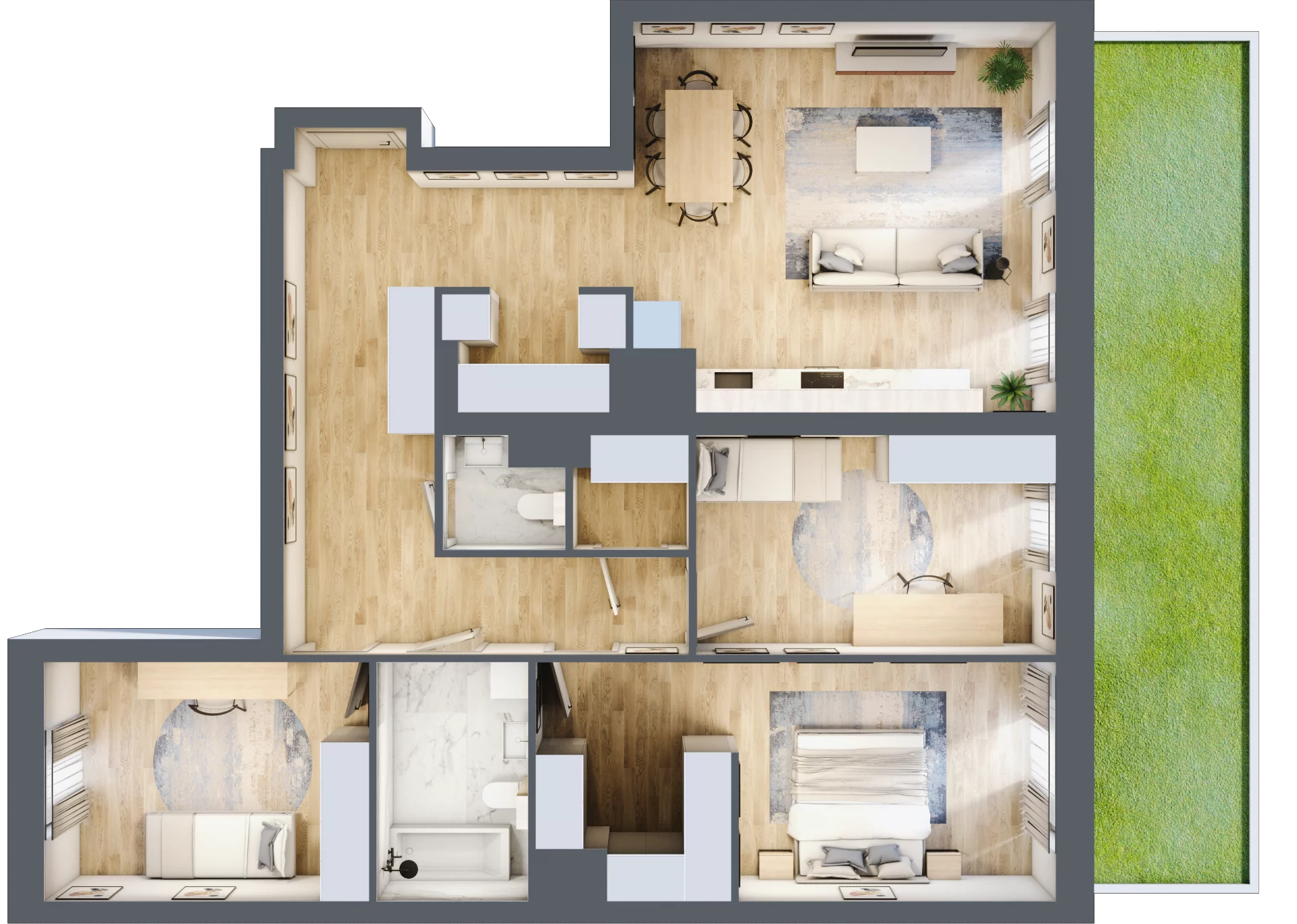 4 pokoje, apartament 102,28 m², parter, oferta nr E/21, Apartamenty Park Matecznego, Kraków, Podgórze, Mateczny, ul. Rydlówka 5