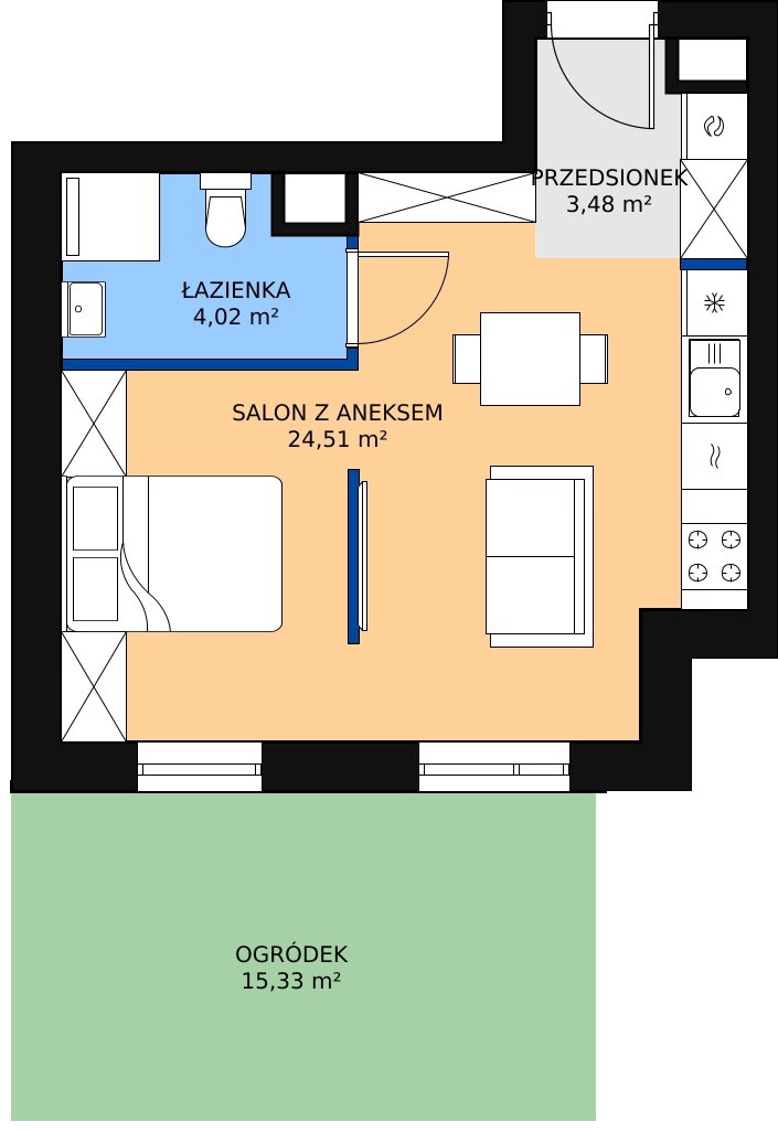 Zalety apartamentu 32.01 m², E/23