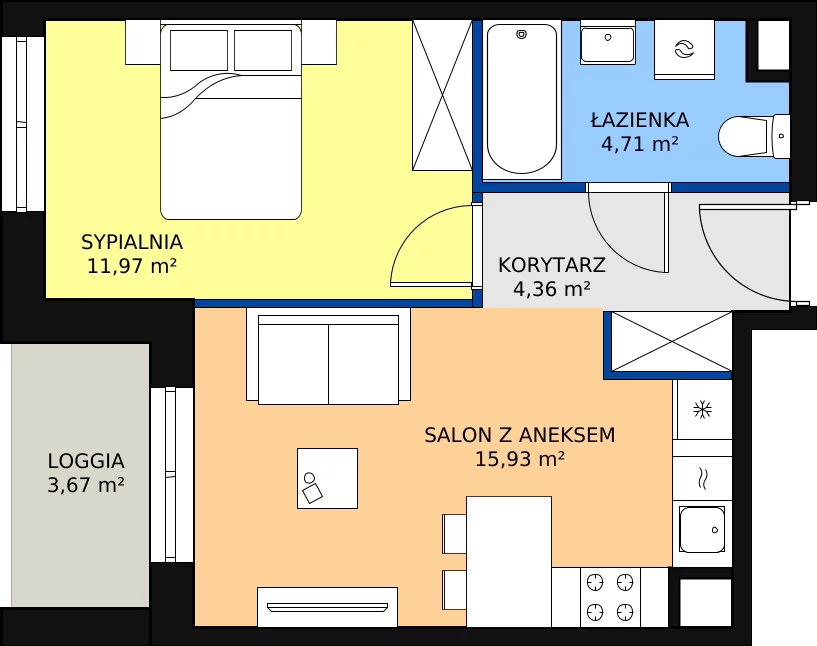 Zalety mieszkania 36.97 m², B/8