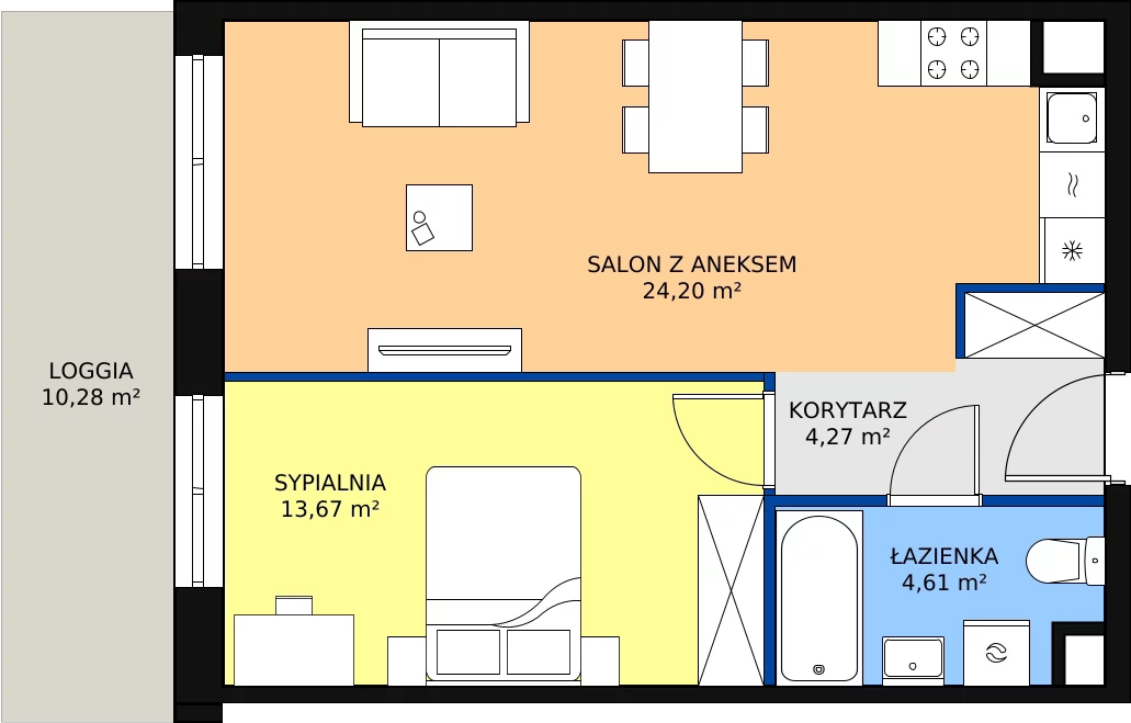 Zalety mieszkania 46.74 m², B/16