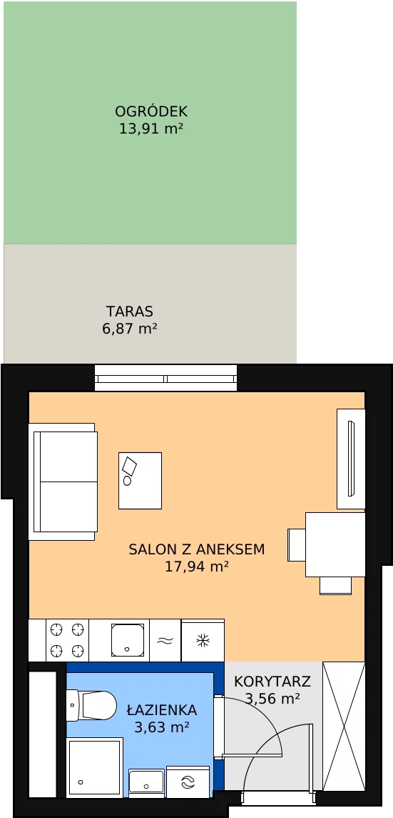Zalety mieszkania 25.7 m², H/93