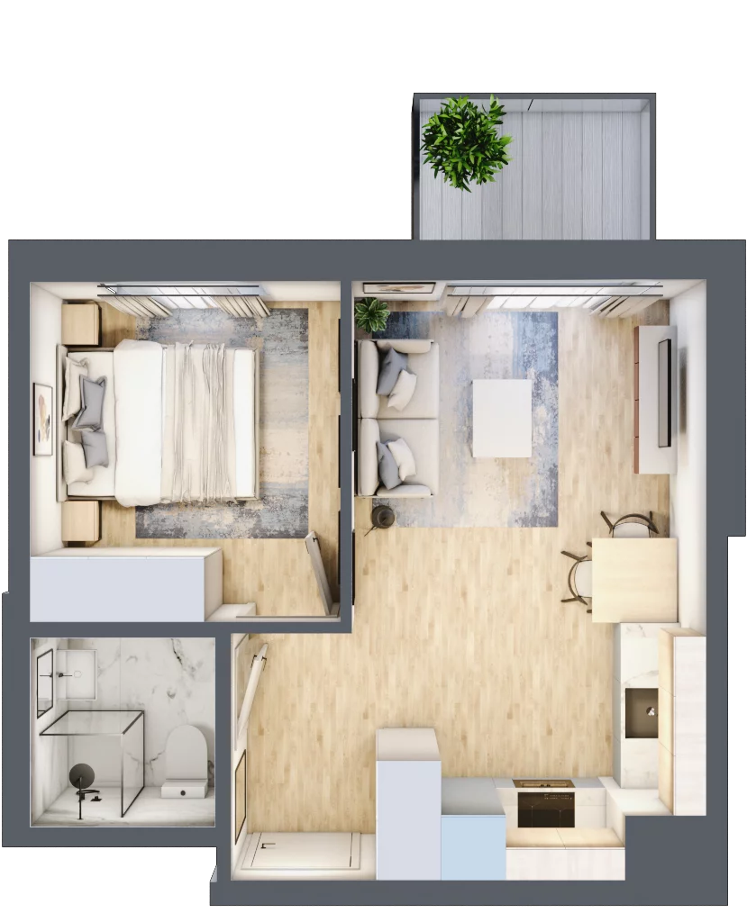 2 pokoje, mieszkanie 33,30 m², piętro 4, oferta nr H/110, Metro Zachód 8 bud. E-H, Warszawa, Bemowo, Chrzanów, ul. Jana Heweliusza