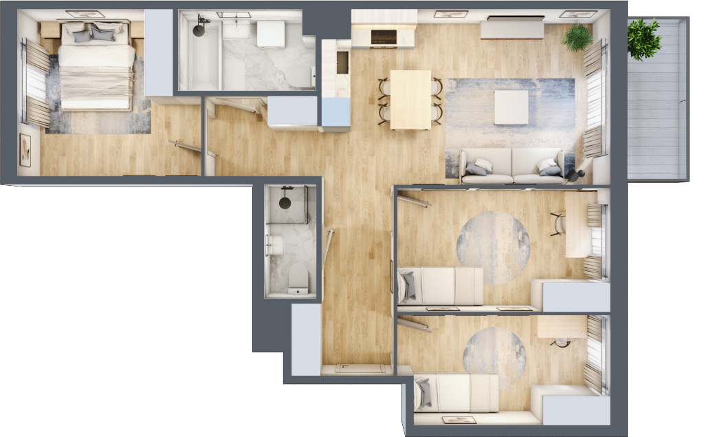 Mieszkanie 76,92 m², piętro 2, oferta nr D/23, Apartamenty Rudnickiego, Warszawa, Bielany, Piaski, ul. Rudnickiego 7