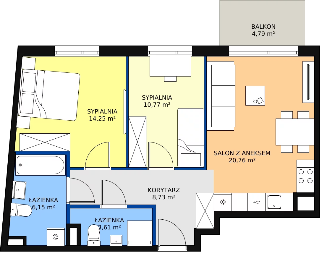 Zalety mieszkania 64.27 m², D/46