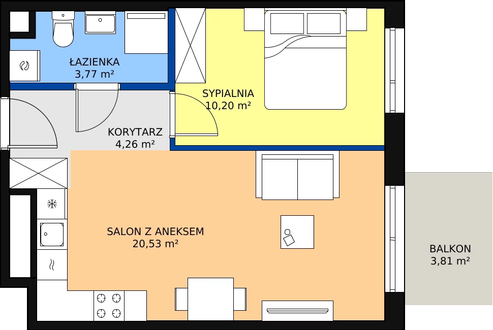 Zalety mieszkania 38.76 m², D/79
