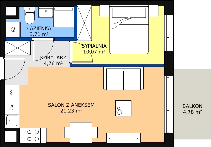 Zalety mieszkania 39.77 m², D/89