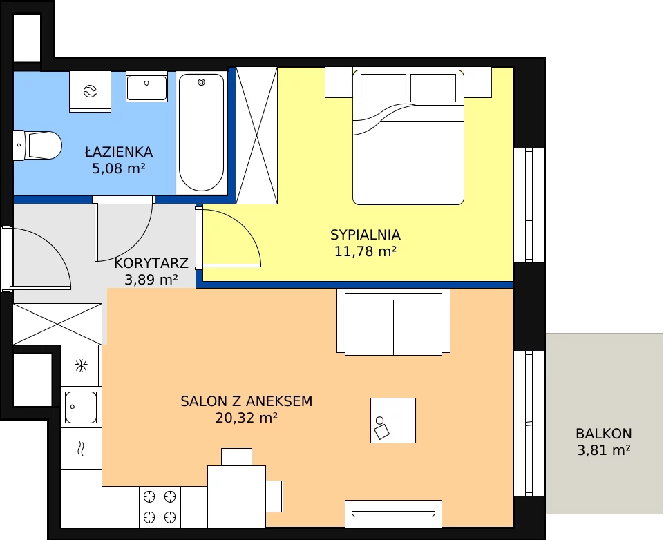 Zalety mieszkania 40.96 m², D/112