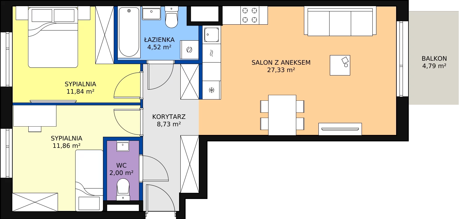 Zalety mieszkania 66.28 m², D/120