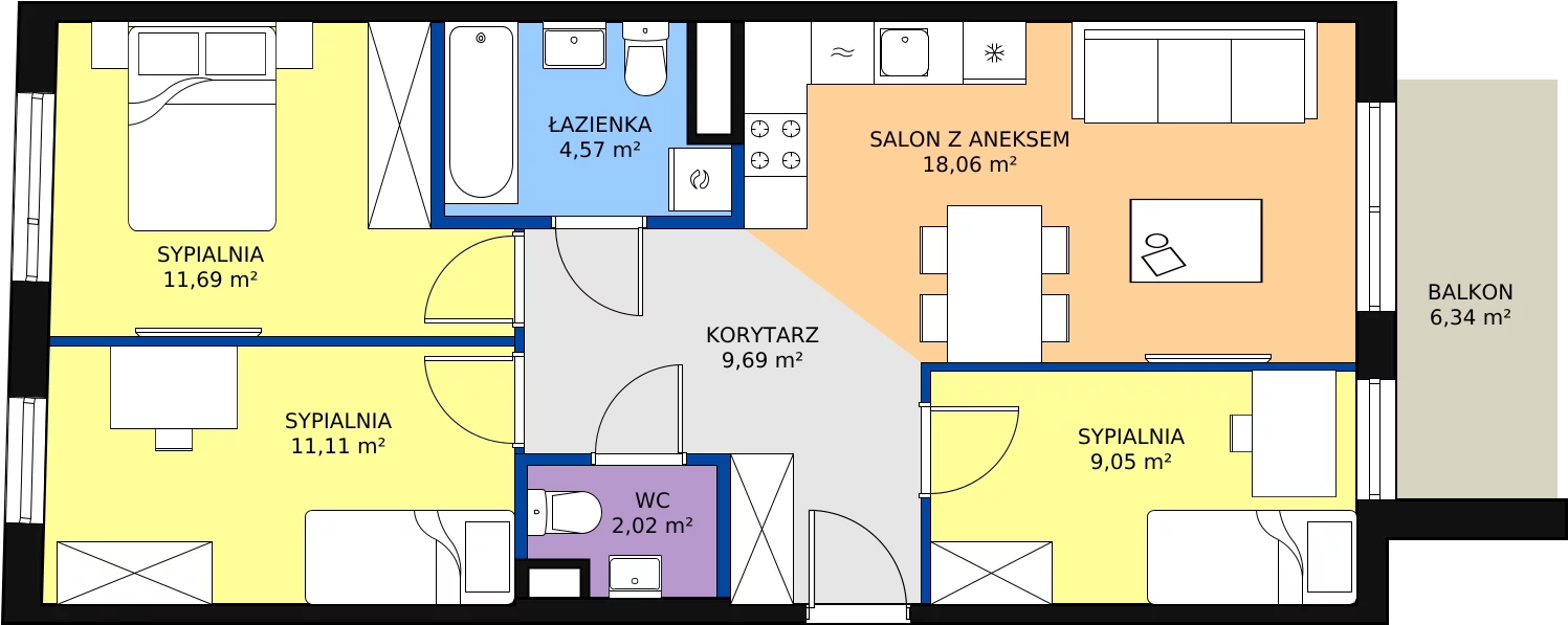 Zalety mieszkania 66.19 m², H/10
