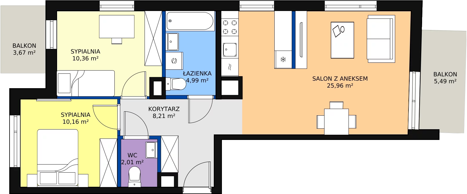 Zalety mieszkania 61.69 m², H/14
