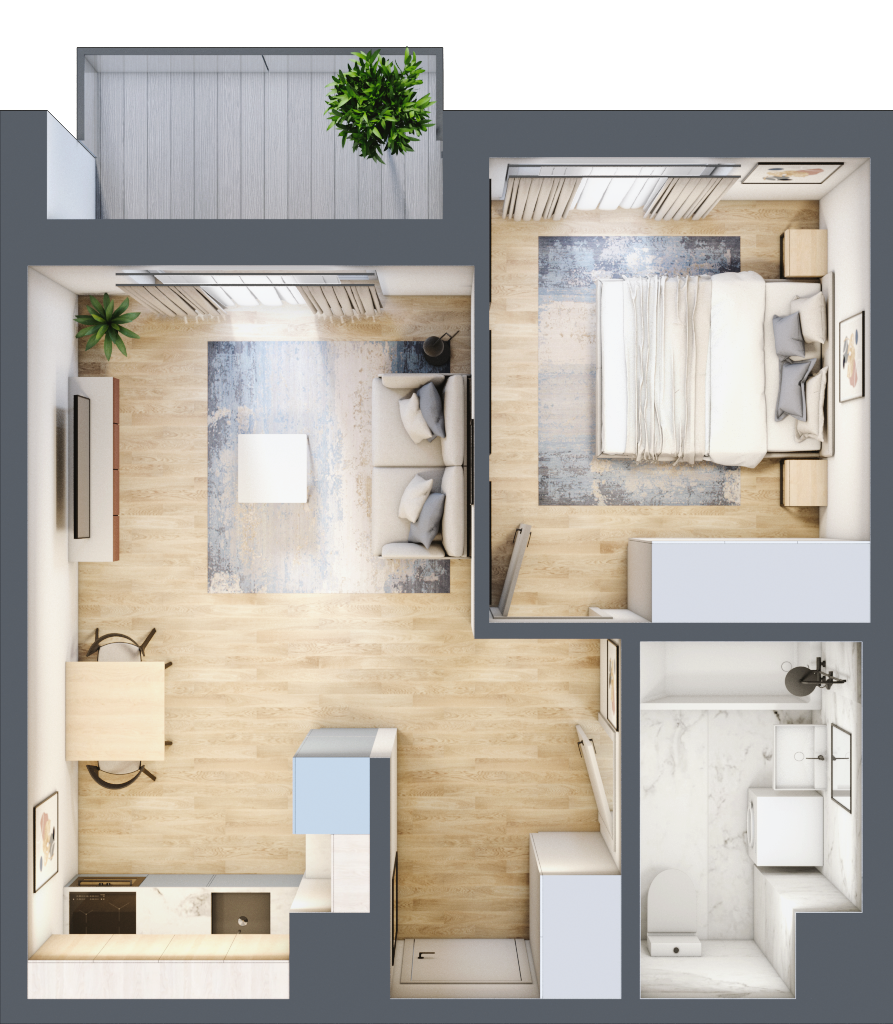 Mieszkanie 37,36 m², piętro 2, oferta nr C/22, Osiedle Urbino 1.3, Warszawa, Włochy, Raków, ul. Równoległa 16