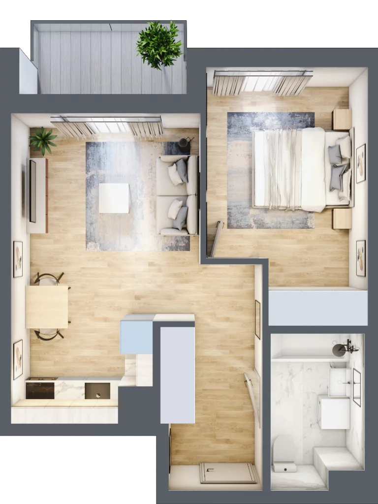 Mieszkanie 41,72 m², piętro 2, oferta nr C/23, Osiedle Urbino 1.3, Warszawa, Włochy, Raków, ul. Równoległa 16