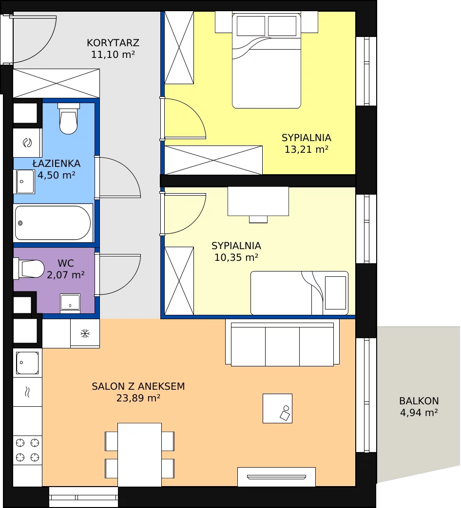 Zalety mieszkania 65.12 m², A/18