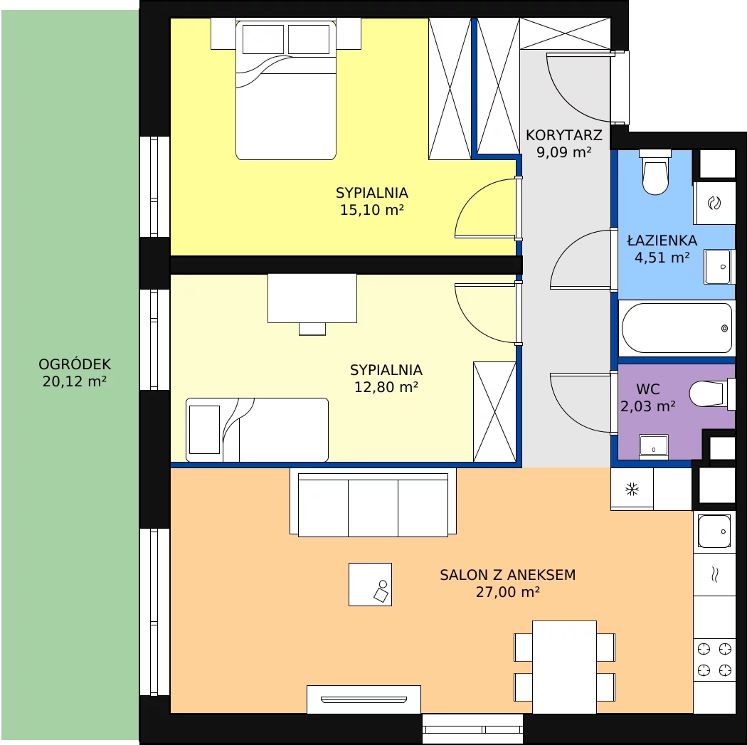 Zalety mieszkania 70.53 m², A/19