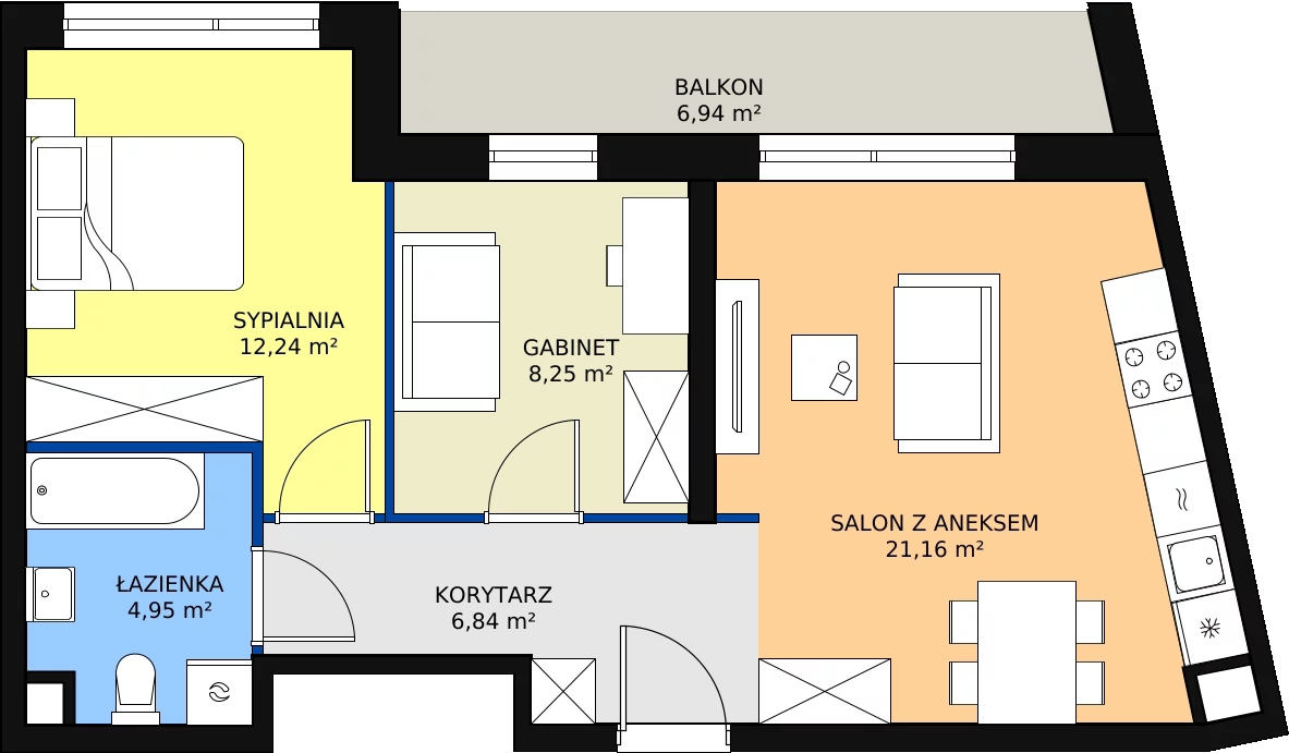 Zalety mieszkania 53.44 m², A/60