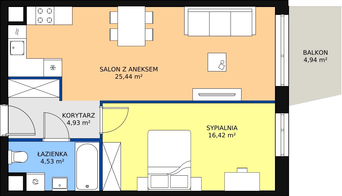 Zalety mieszkania 51.32 m², B/13